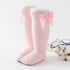 Red Bow Knee Highs Socks Little Palace Store Light Pink 0-1 Years (S)